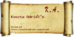 Koszta Adrián névjegykártya