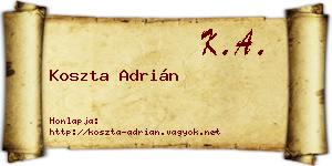 Koszta Adrián névjegykártya